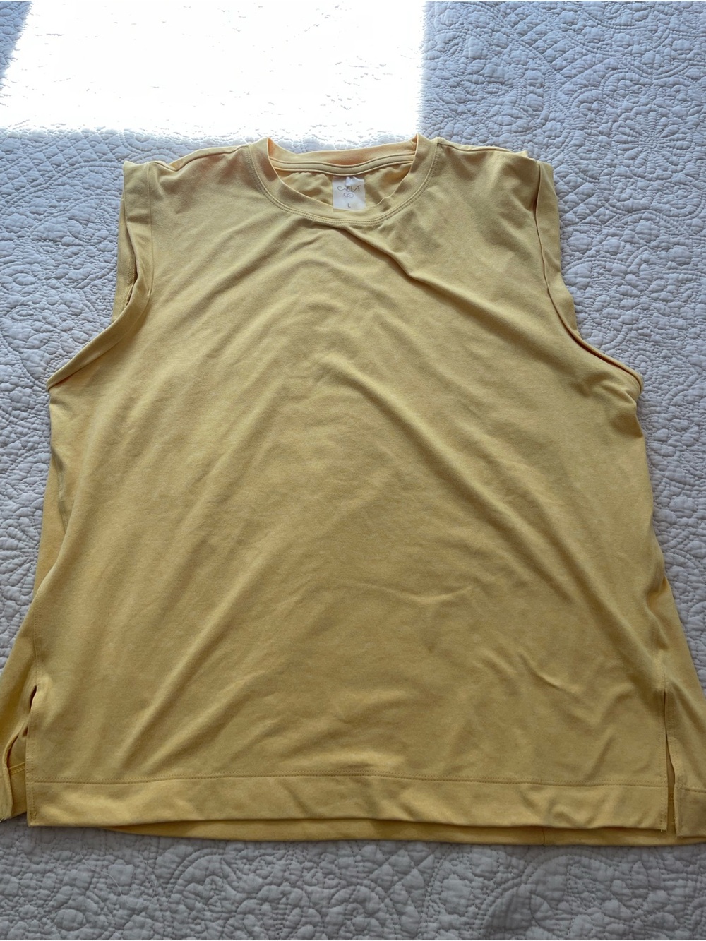 CALIA Sleeveless Yellow Tank Top